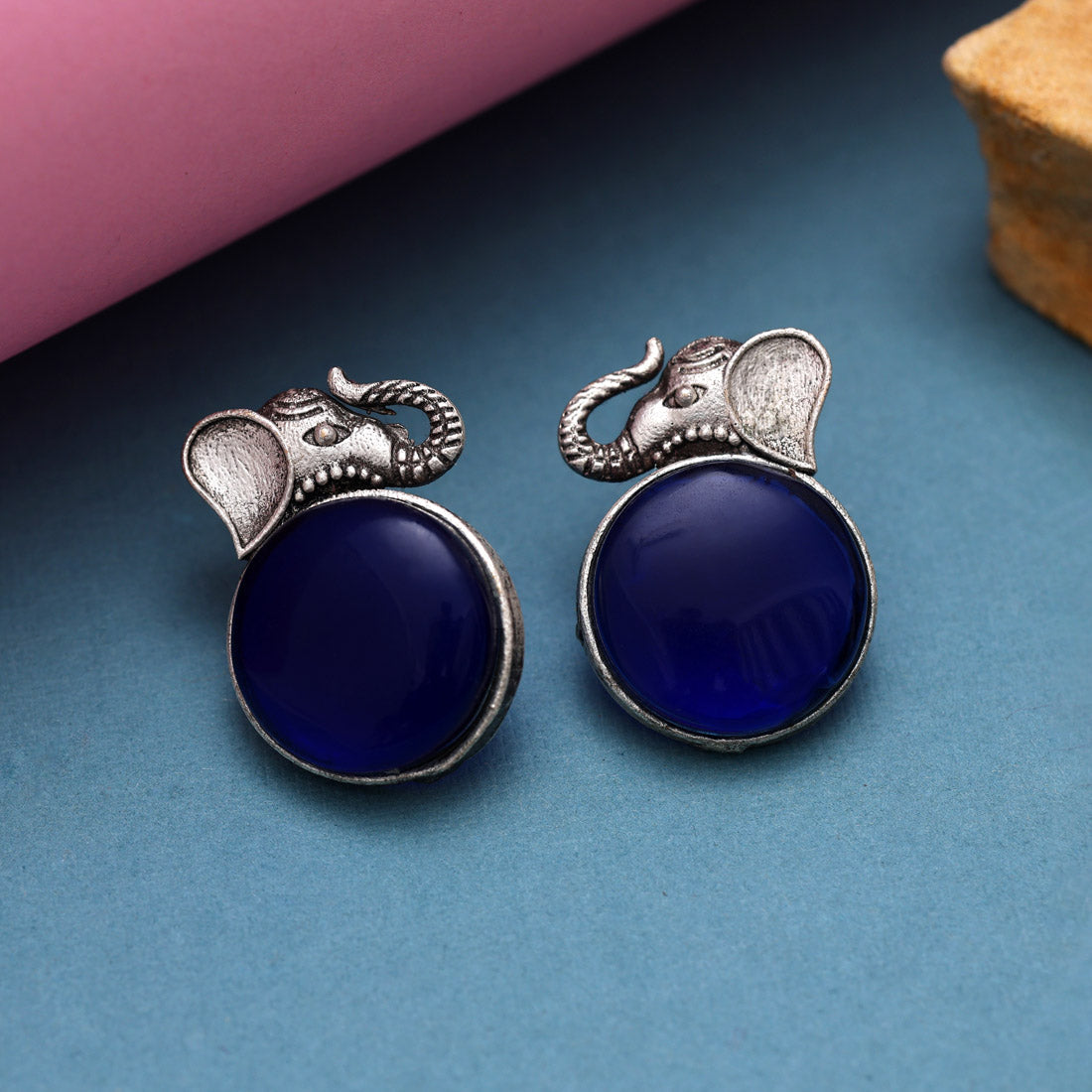 Blue Color Oxidised Earrings (GSE2993BLU)