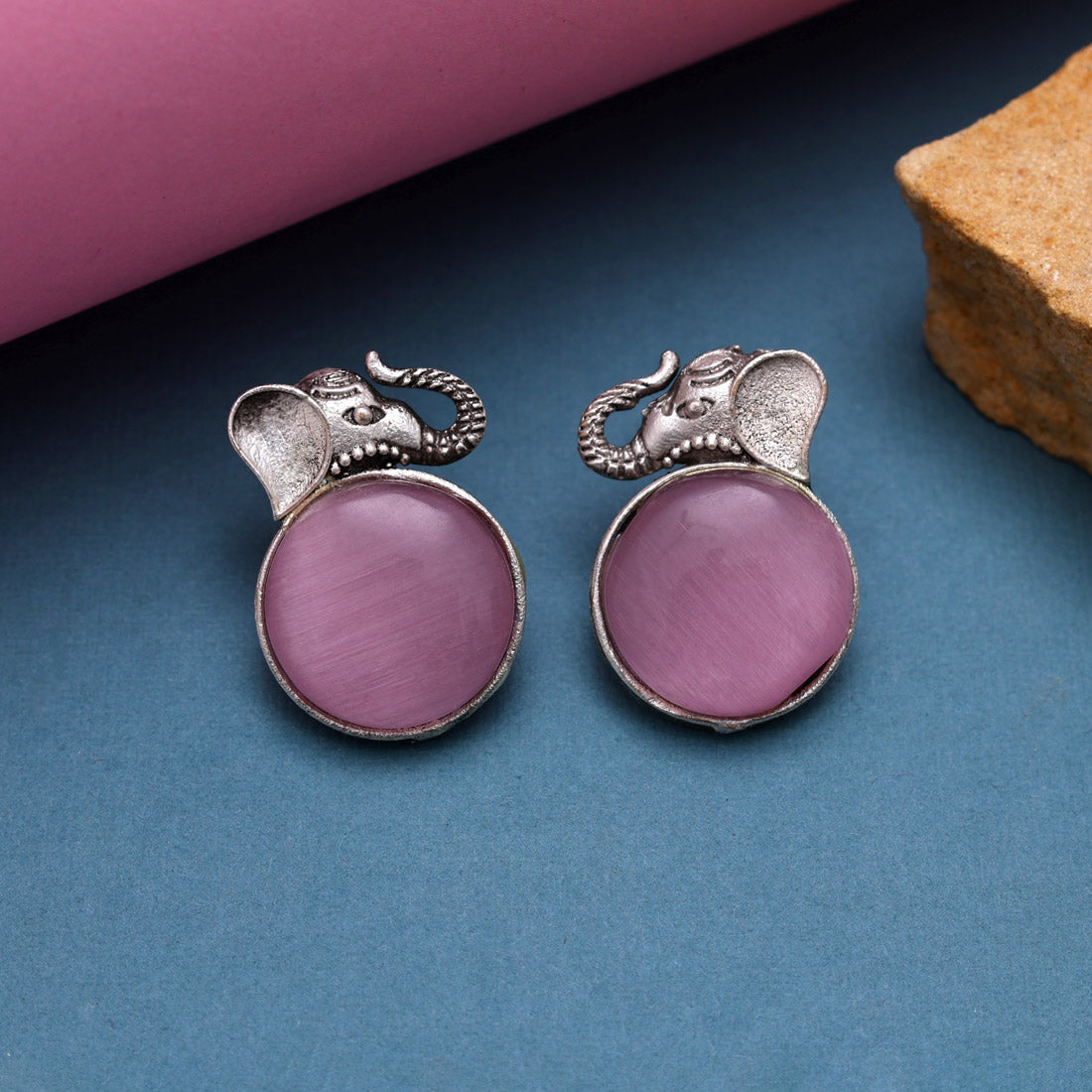 Pink Color Oxidised Earrings (GSE2993PNK)