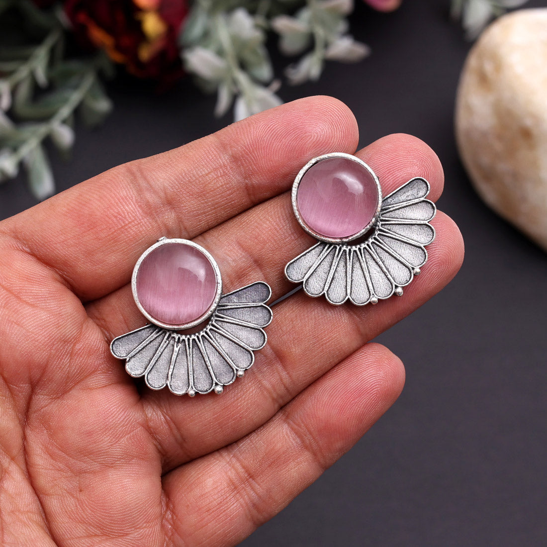 Pink Color Oxidised Earrings (GSE2995PNK)