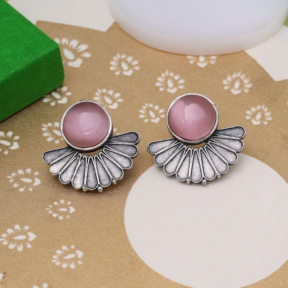 Pink Color Oxidised Earrings (GSE2995PNK)