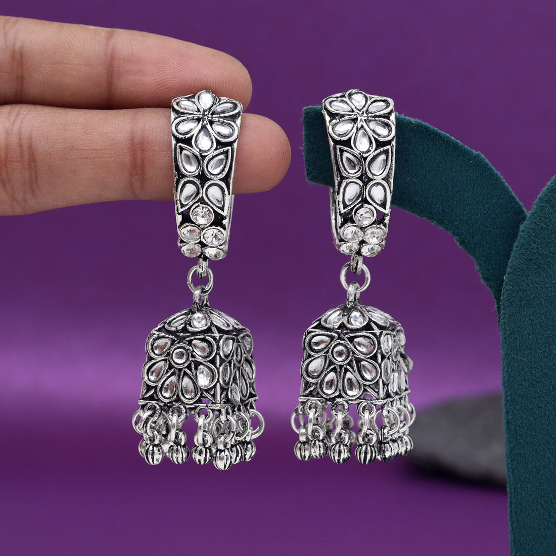 Silver Color Oxidised Earrings (GSE3002SLV)