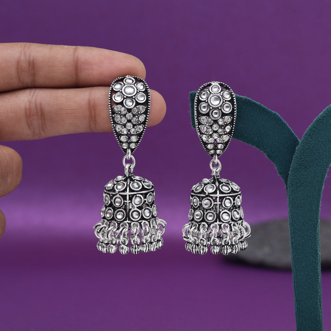 Silver Color Oxidised Earrings (GSE3007SLV)