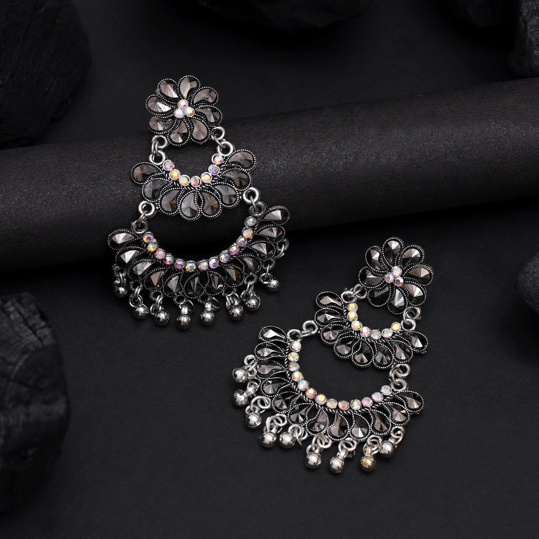 Silver Color Oxidised Earrings (GSE3016SLV)