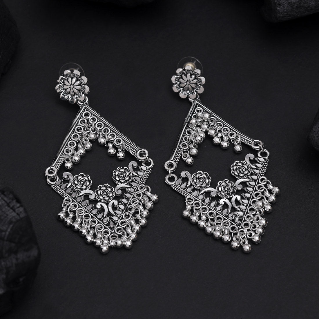 Silver Color Oxidised Earrings (GSE3017SLV)