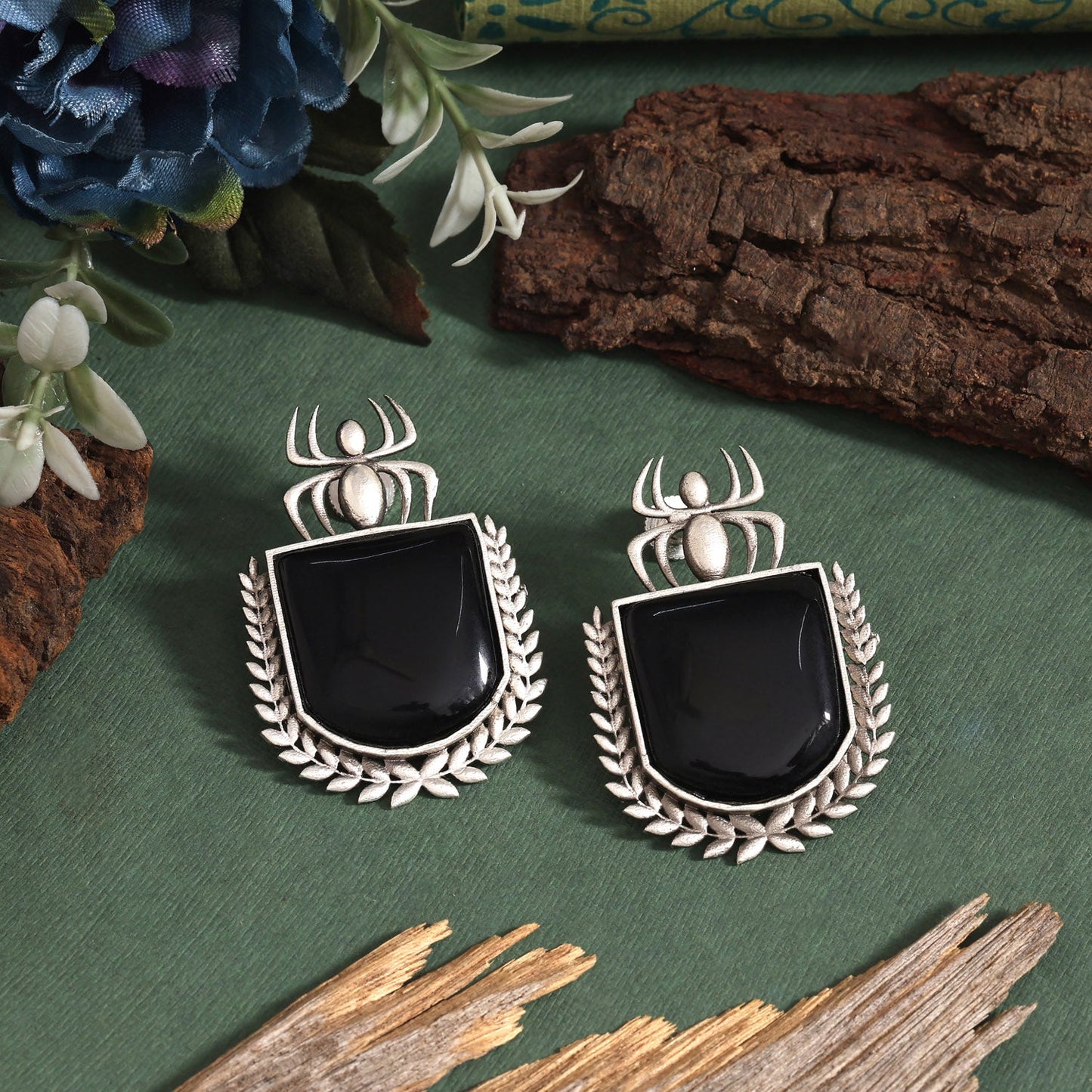 Black Color Oxidised Earrings In Elegant Indo-Western Statement Design