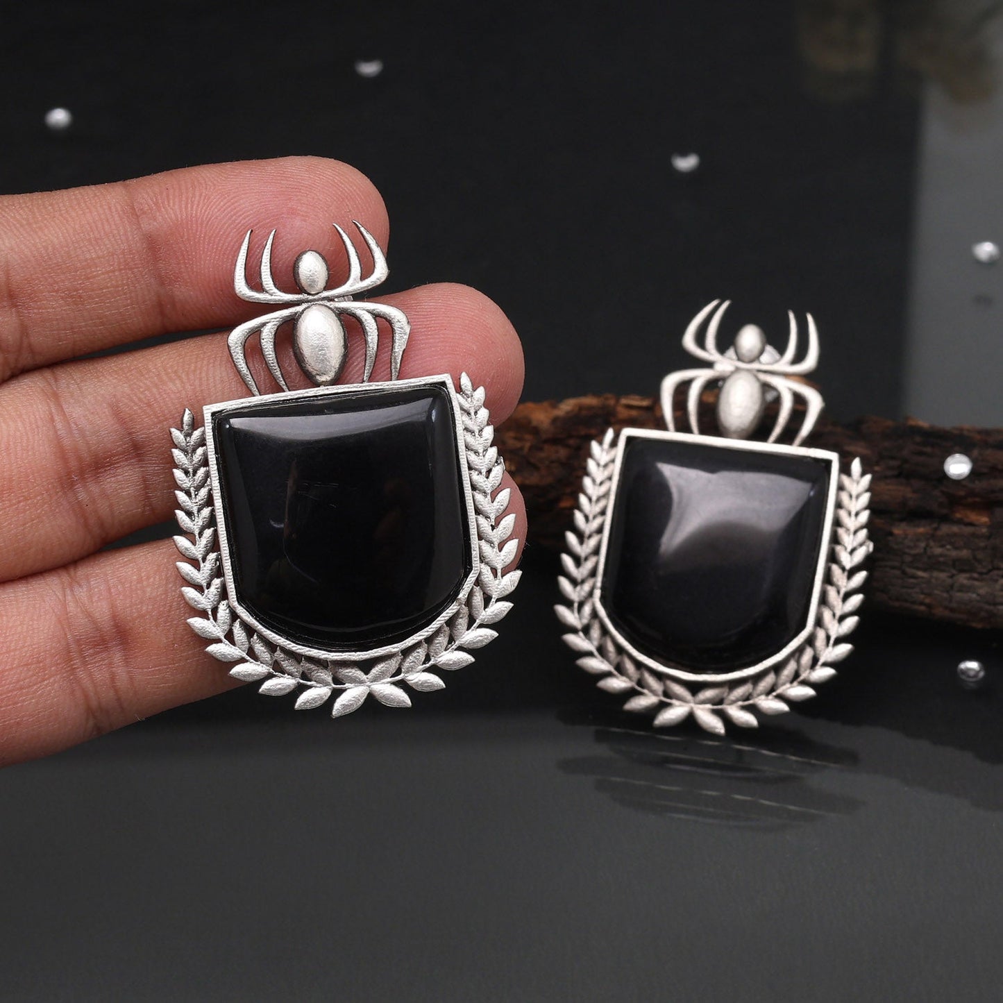 Black Color Oxidised Earrings In Elegant Indo-Western Statement Design