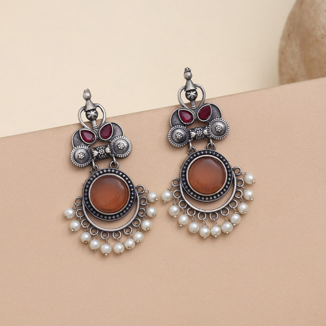 Rich Brown Color Oxidised Earrings For Unique And Classy Looks