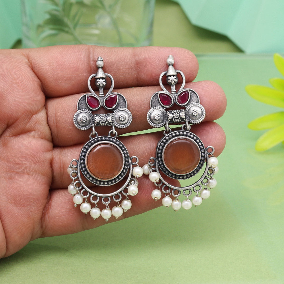 Rich Brown Color Oxidised Earrings For Unique And Classy Looks