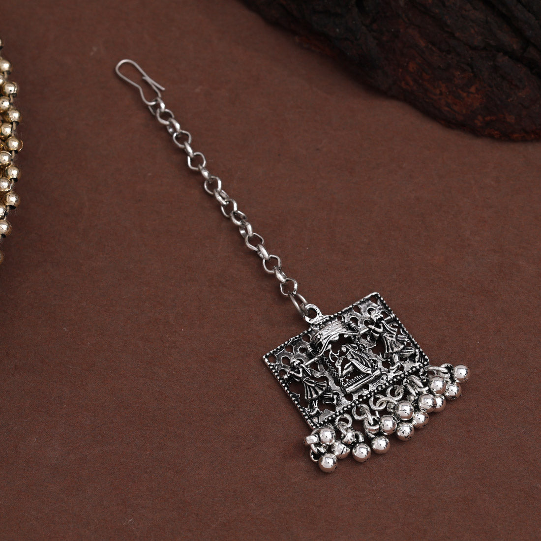 Silver Color Oxidised Maang Tikka Combo Of 6 Pieces (GSMTK118CMB)