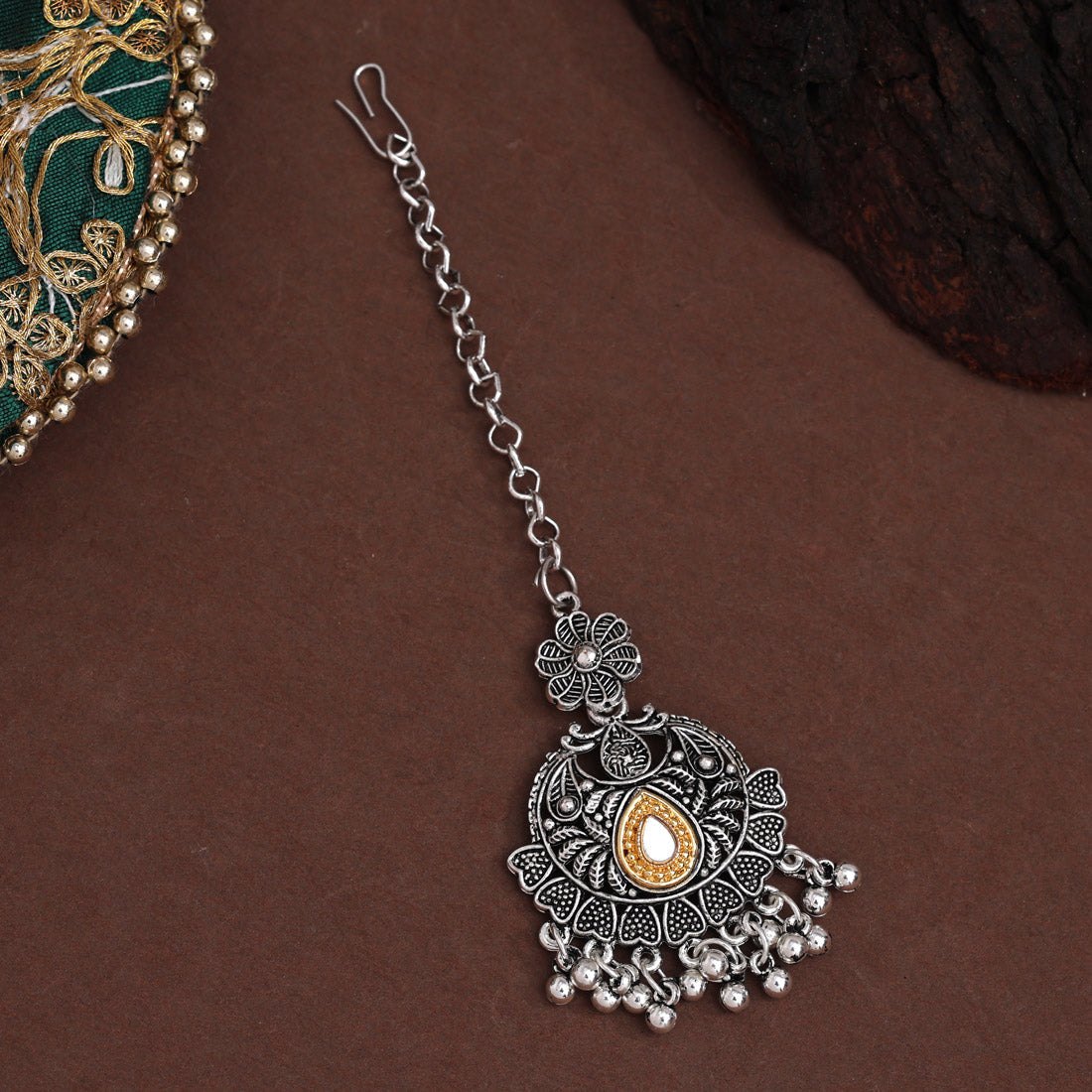 Silver & Gold Color Oxidised Maang Tikka Combo Of 6 Pieces (GSMTK130CMB)