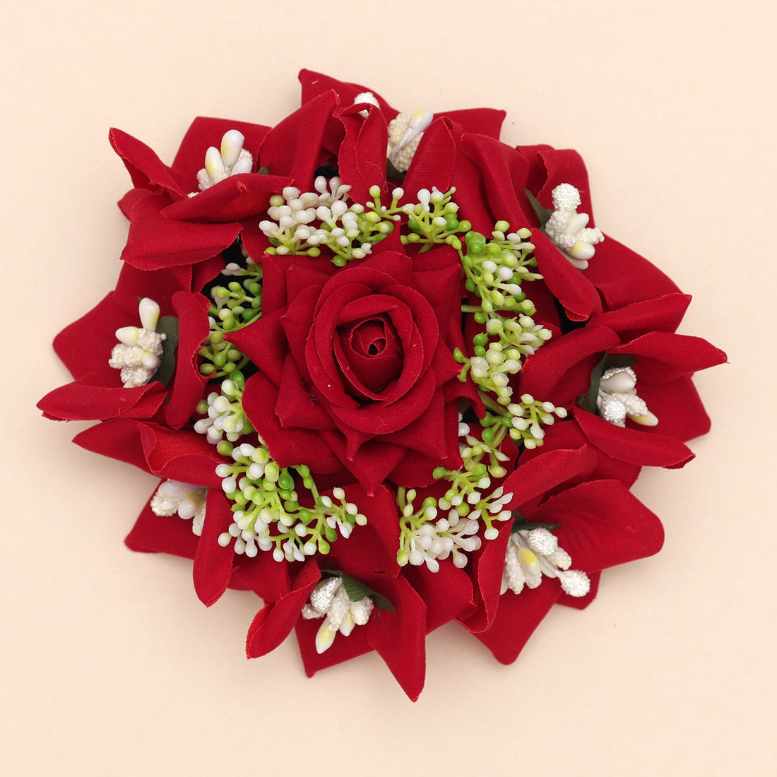 Red Color Rose Floral Hair Juda//Bun (HRP196RED)