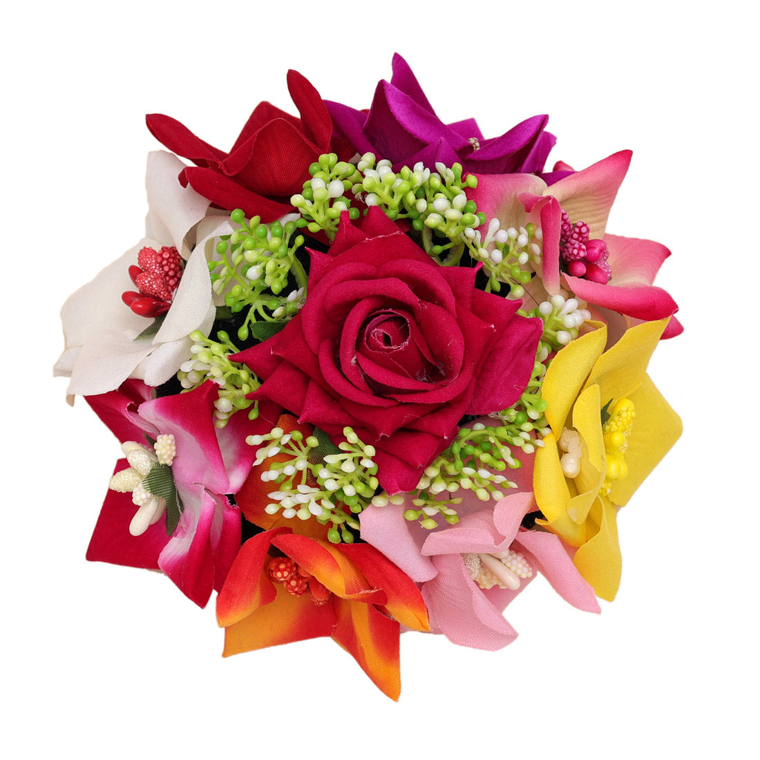 Multi Color Rose Floral Hair Juda//Bun (HRP198MLT)