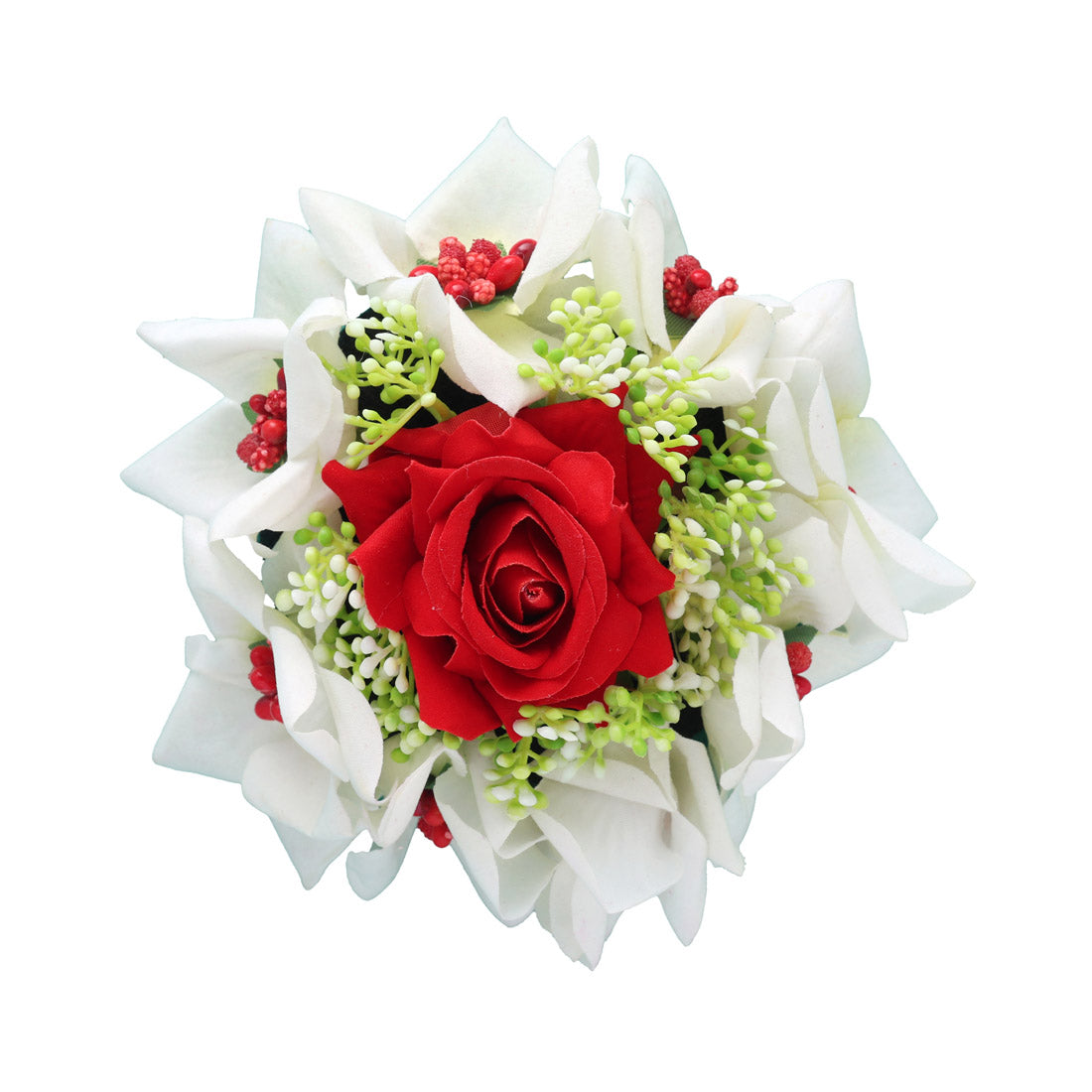 Red & White Color Rose Flower Hair juda//Bun (HRP215REDWHT)