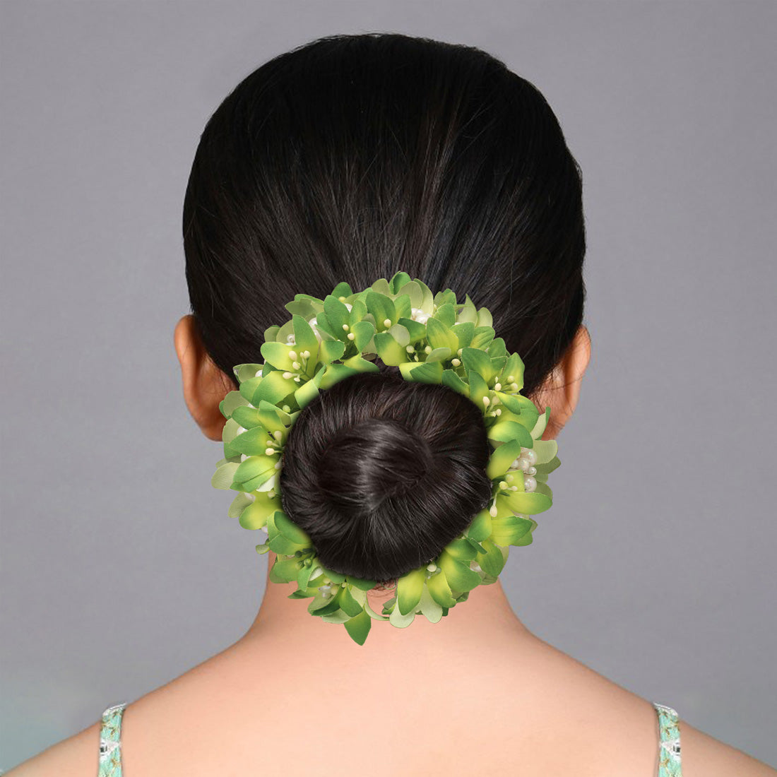 White Color Rose Flower Gajra For Women Hair Pin Styling