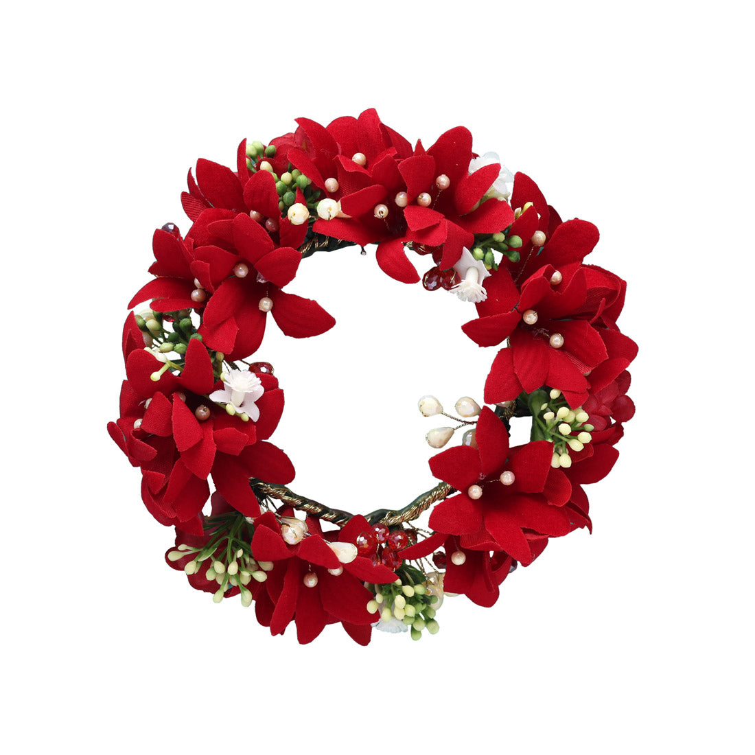 Red Color Rose Flower Gajra For Women Hair Pin (HRP217RED)