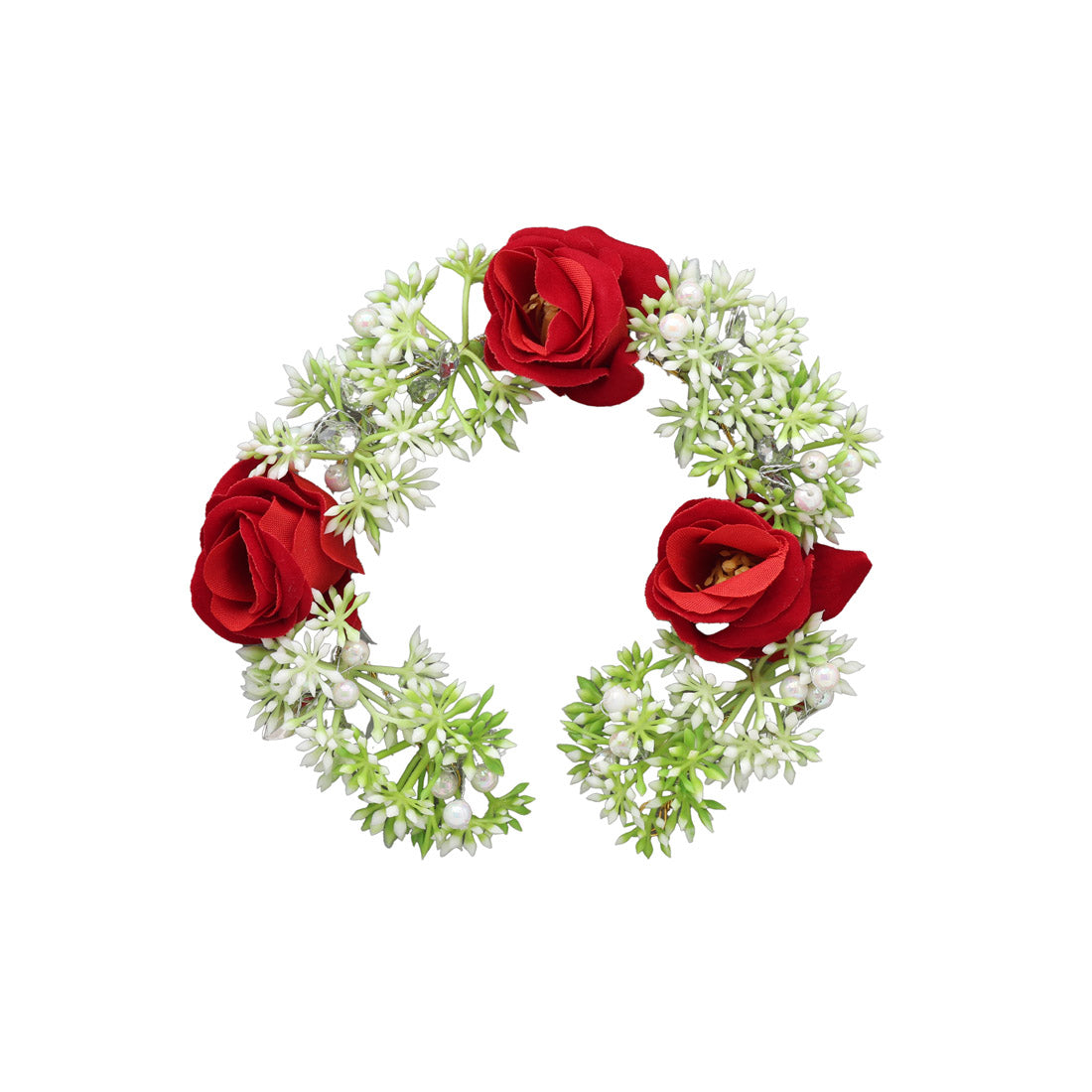Red Color Rose Flower Gajra For Women Hair Pin (HRP227RED)