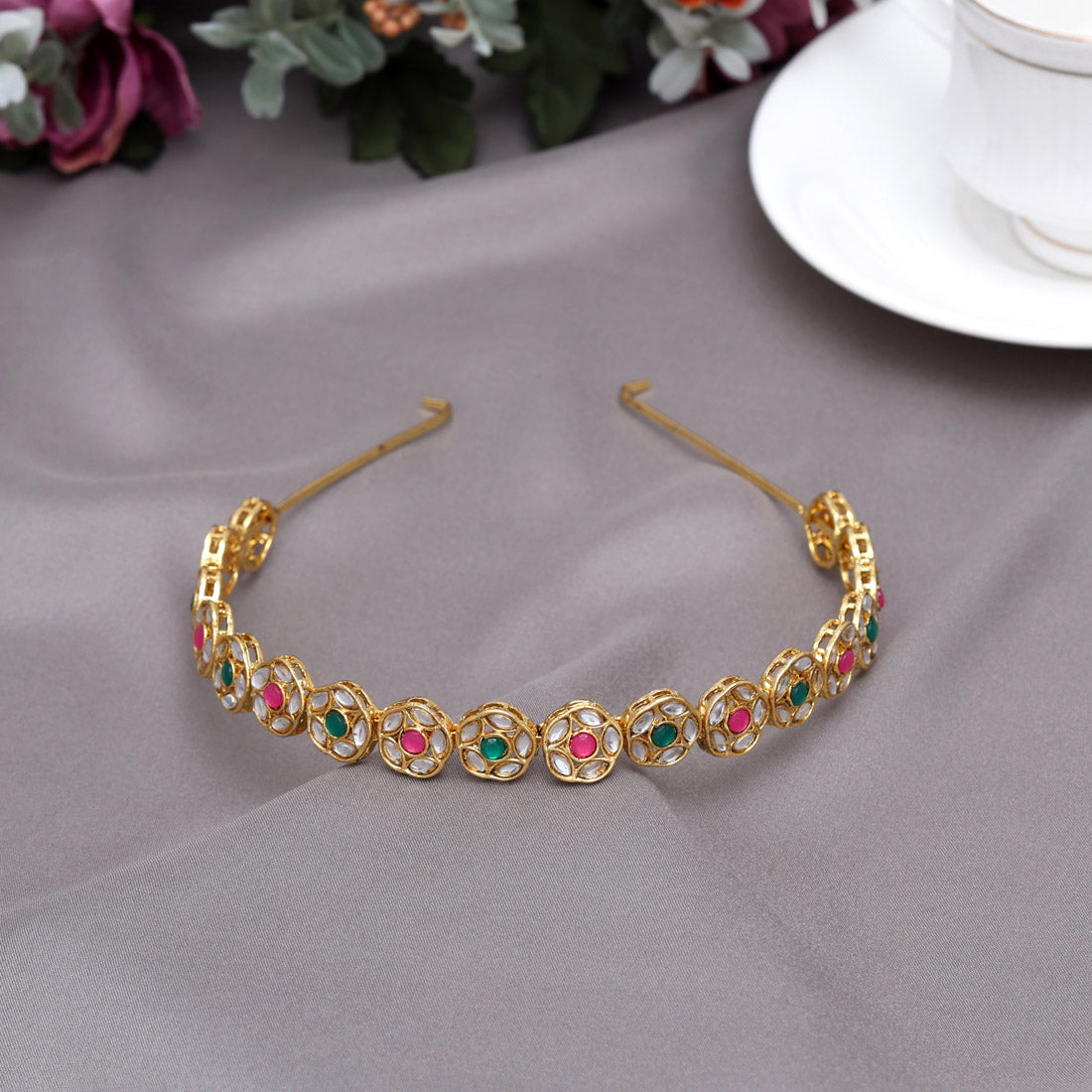 Rani & Green Color Hair Band (HRP249RNIGRN)