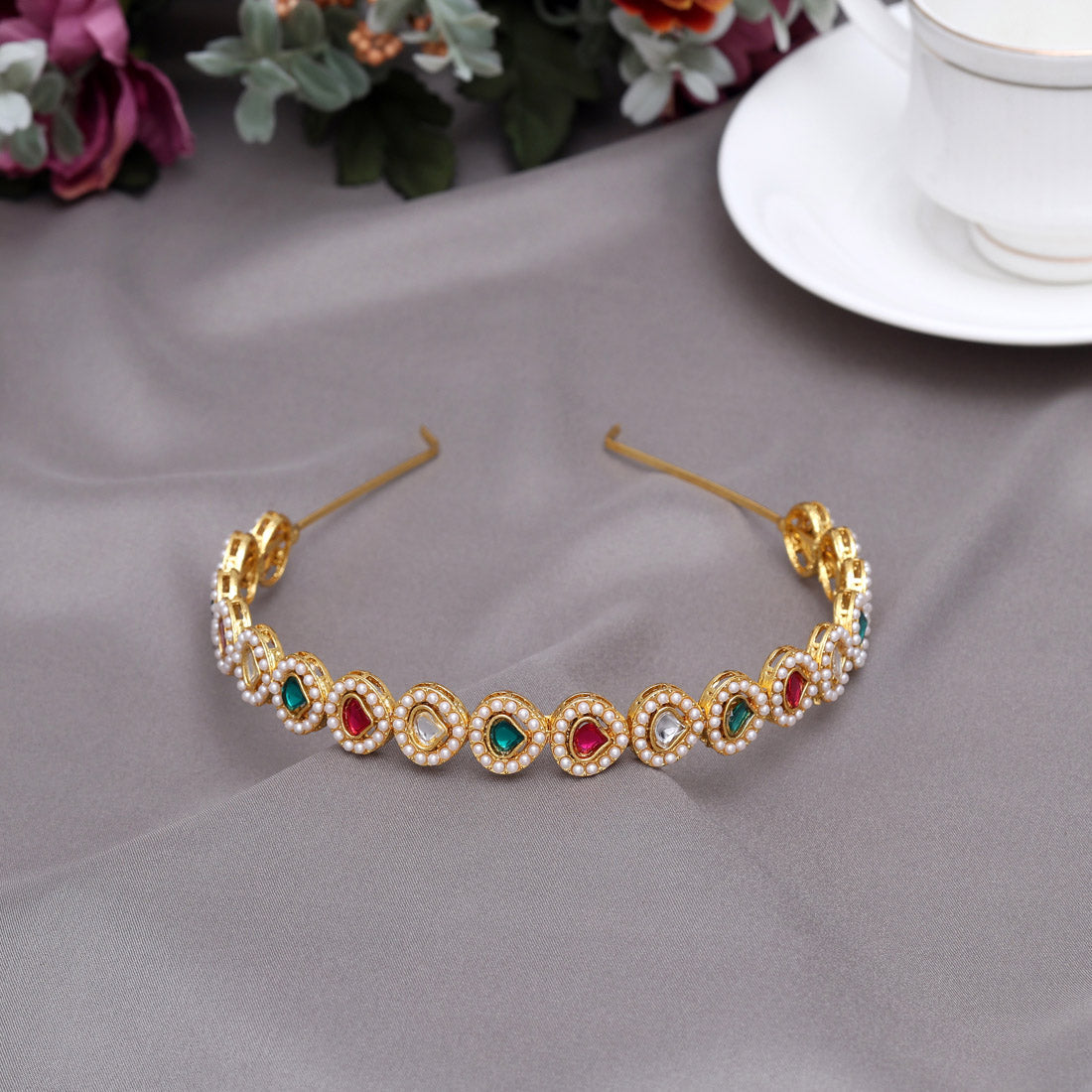 Rani & Green Color Hair Band (HRP250RNIGRN)