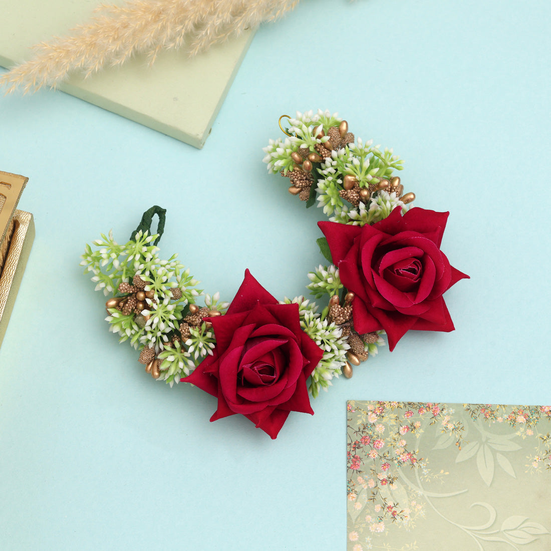 Rani Color Flower Gajra For Women Hair Pin Festive Ready Style