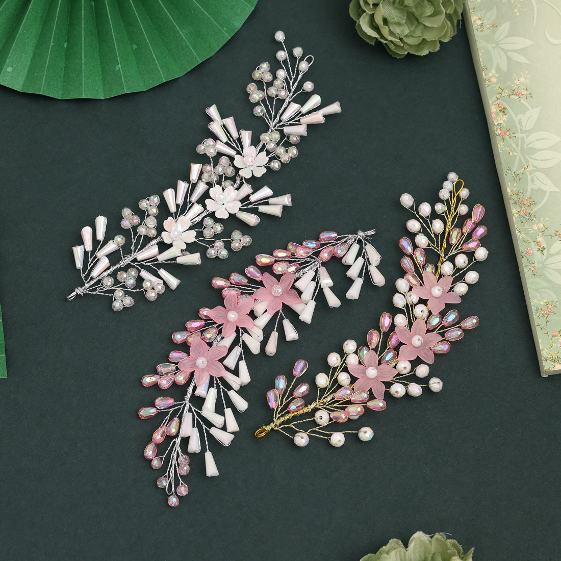 Assorted Color And Design 3 Pieces Of Hair Brooch