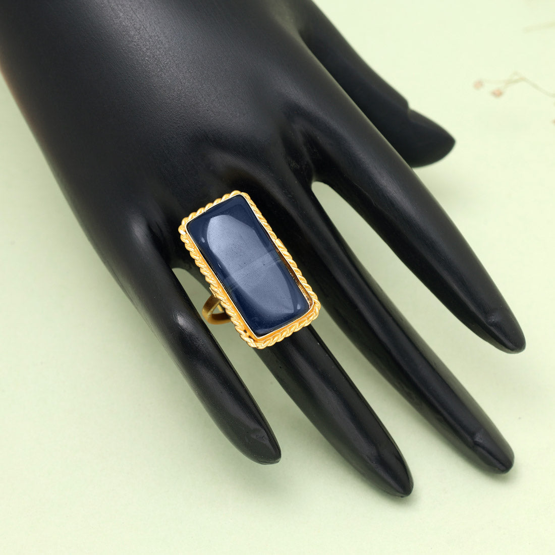 Blue Color Monalisa Stone Finger Ring