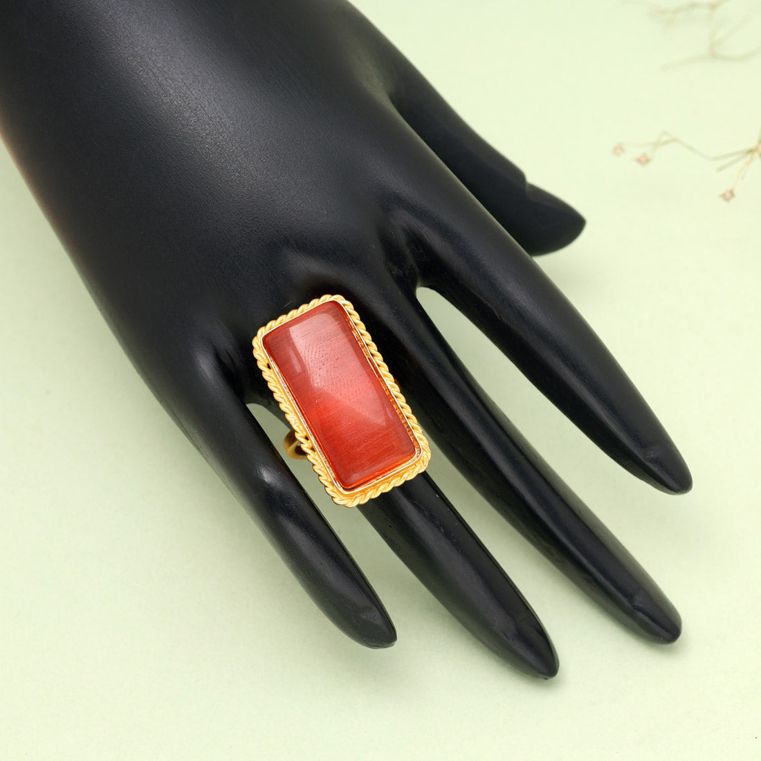 Brown Color Monalisa Stone Finger Ring