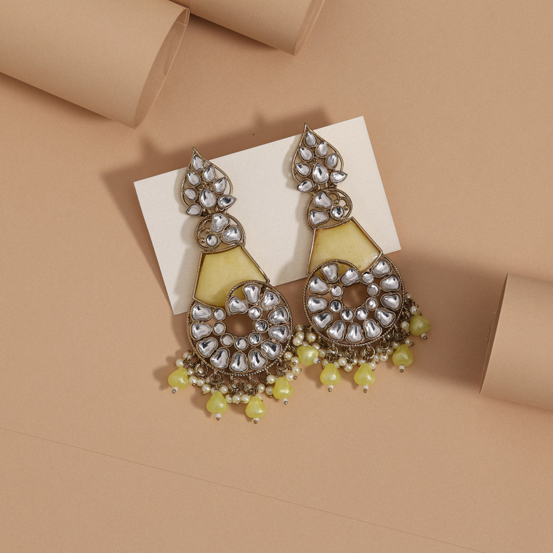 Assorted Color 5 Pairs Kundan Earrings Combo (KDE121CMB)