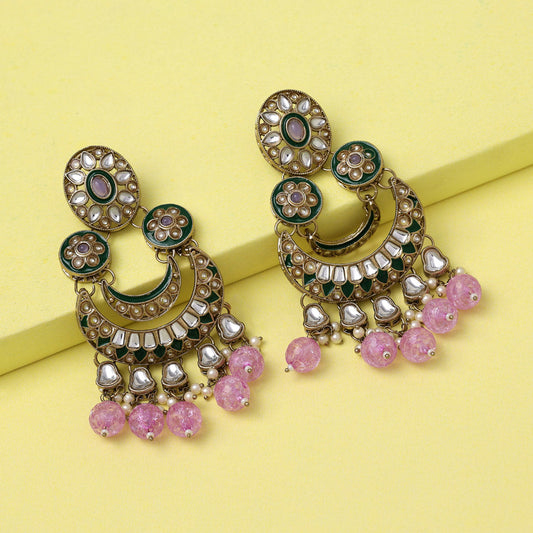 Light Purple Color Kundan Earrings (KDE938LPRP)
