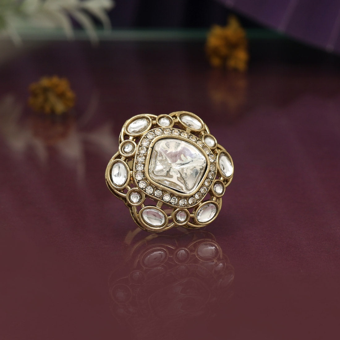 White Color Premium Kundan Rings – Pack Of 12