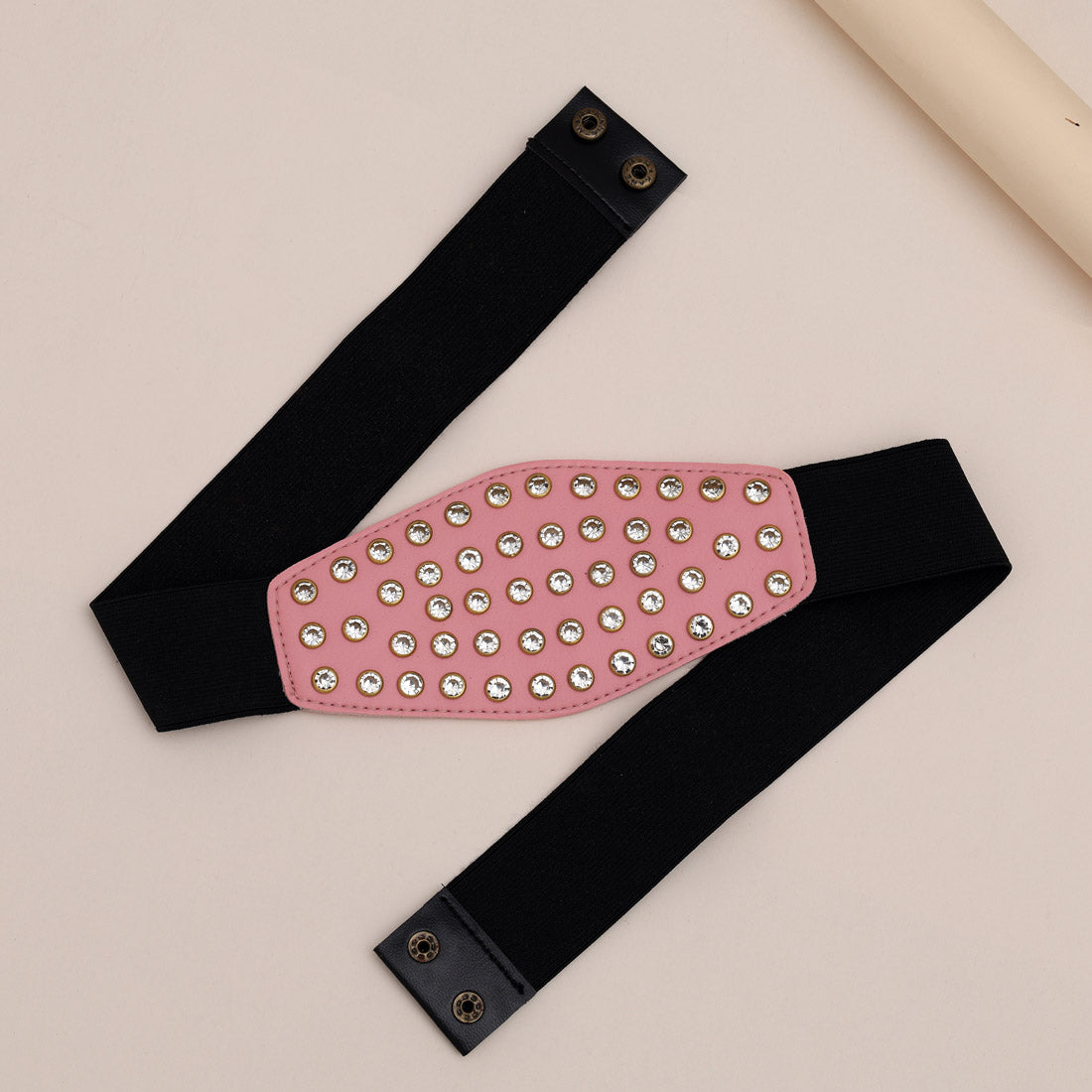 Pink Color Kamarband Elastic Waist Belt For Women//Girls (KMBND501PNK)