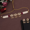 Rani Color Choker Kundan Necklace Set (KN1401RNI)