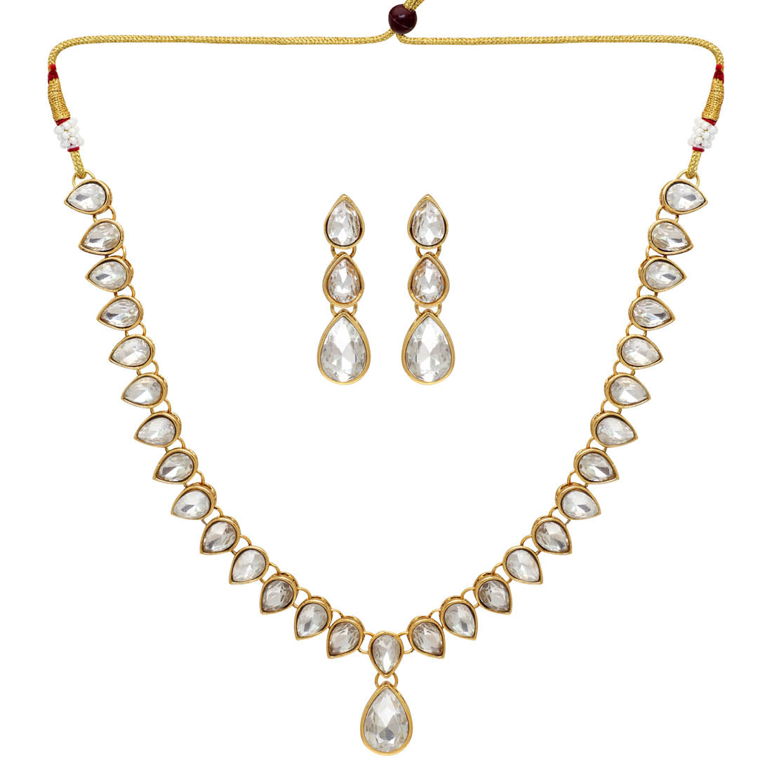 White Color Kundan Necklace Set (KN194WHT)