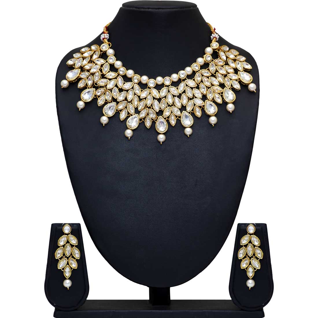 White Color Kundan Necklace Set (KN373WHT)