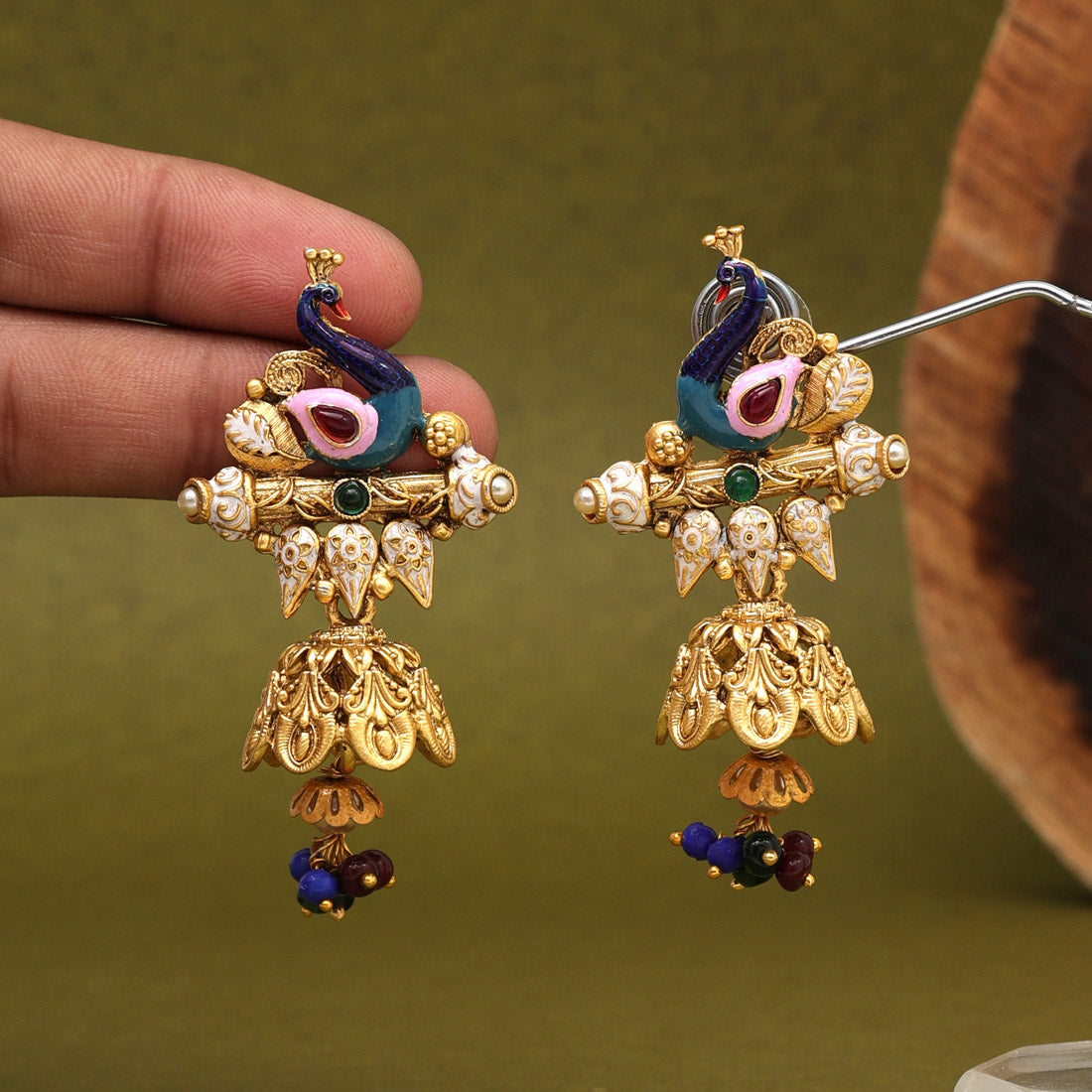 Multi Color Matte Gold Earrings (MGE299MLT)
