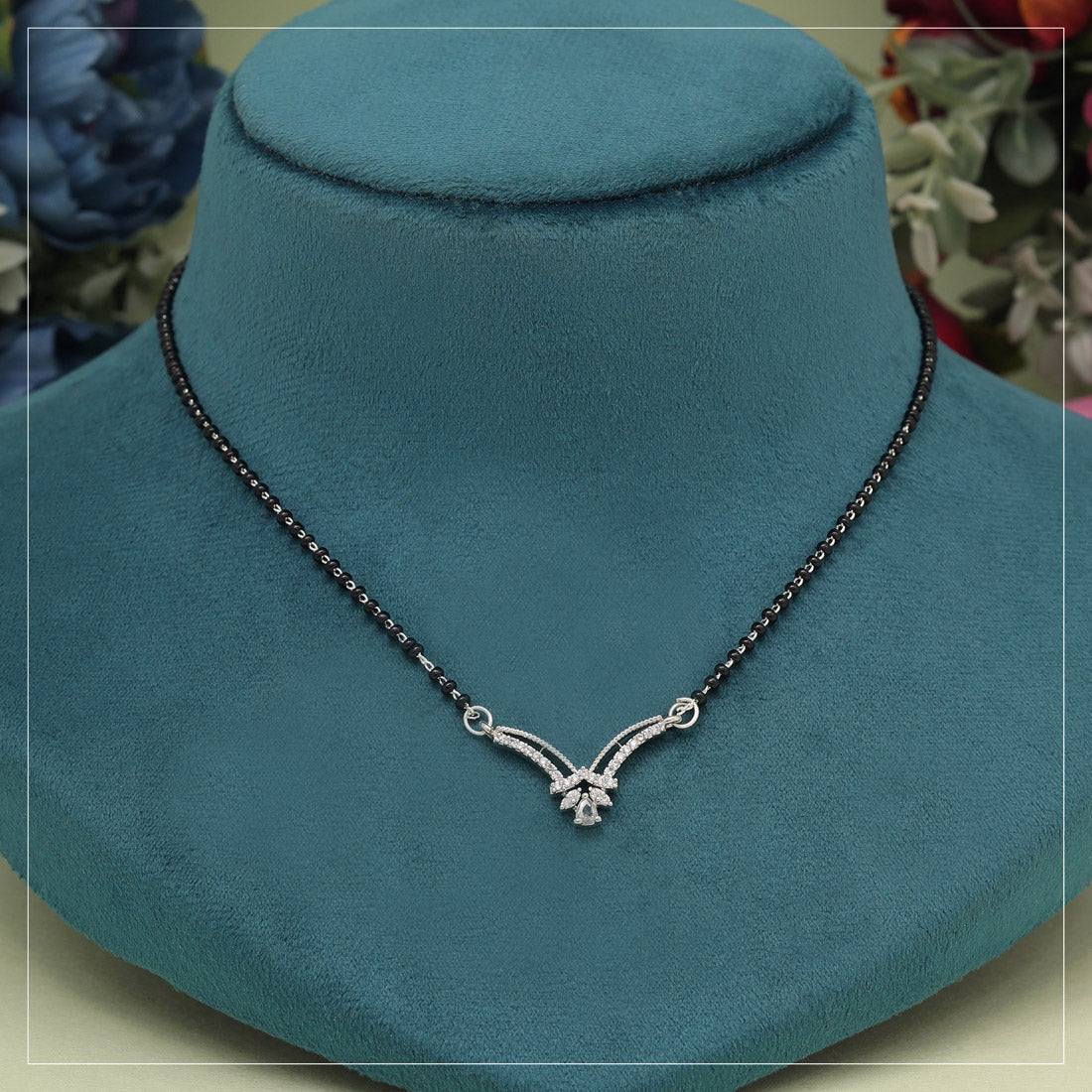 Silver Color American Diamond Mangalsutra (MS335SLV)