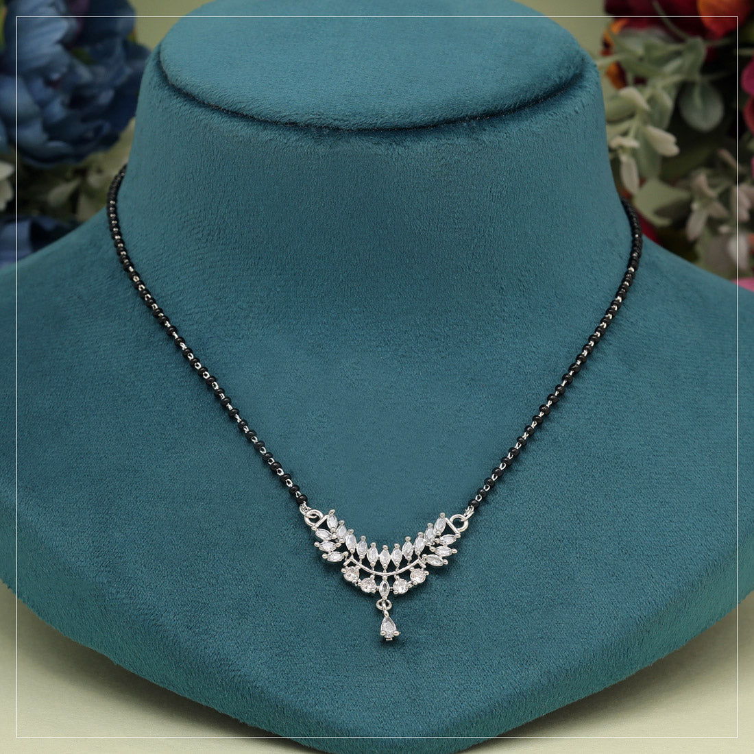 Silver Color American Diamond Mangalsutra (MS342SLV)