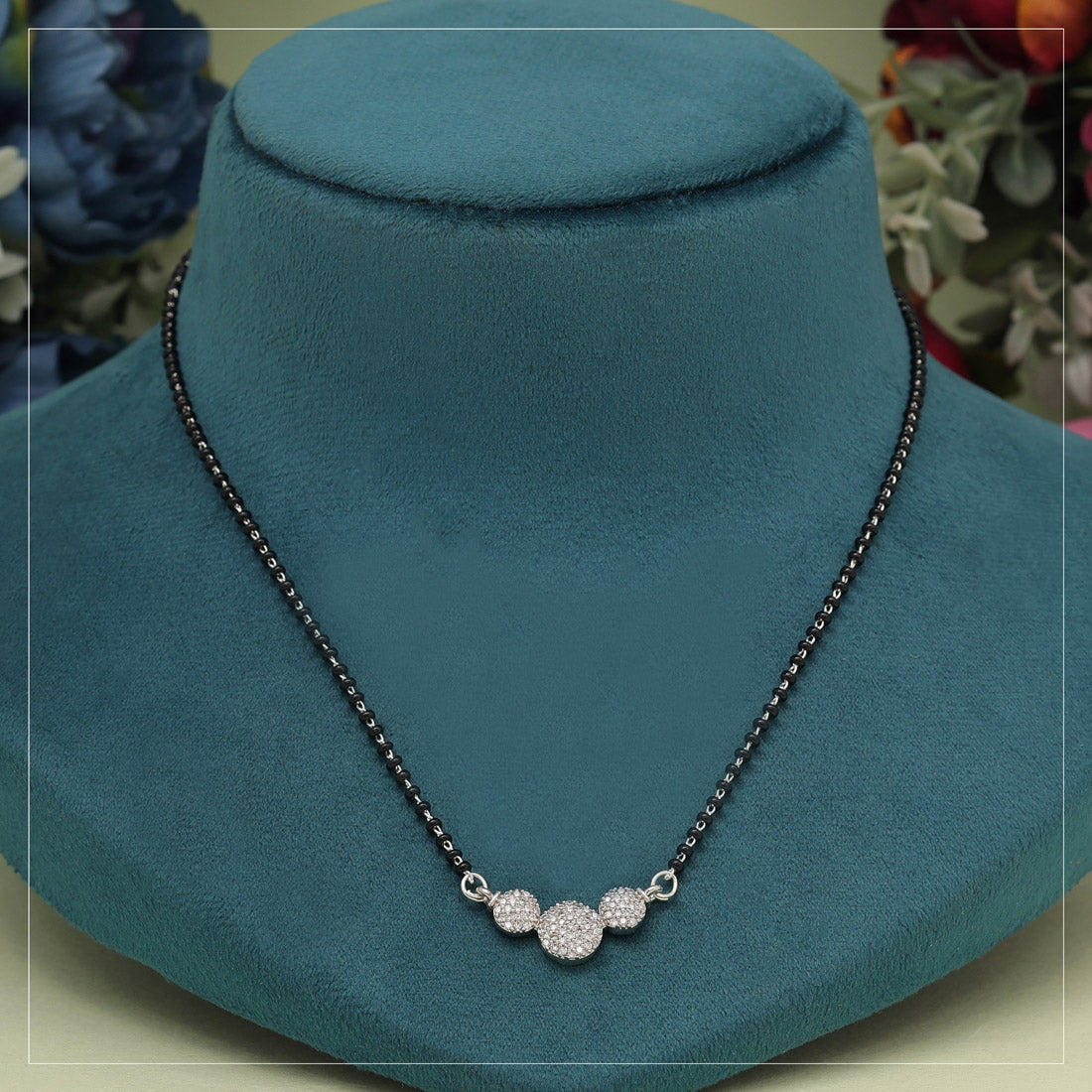 Silver Color American Diamond Mangalsutra (MS343SLV)