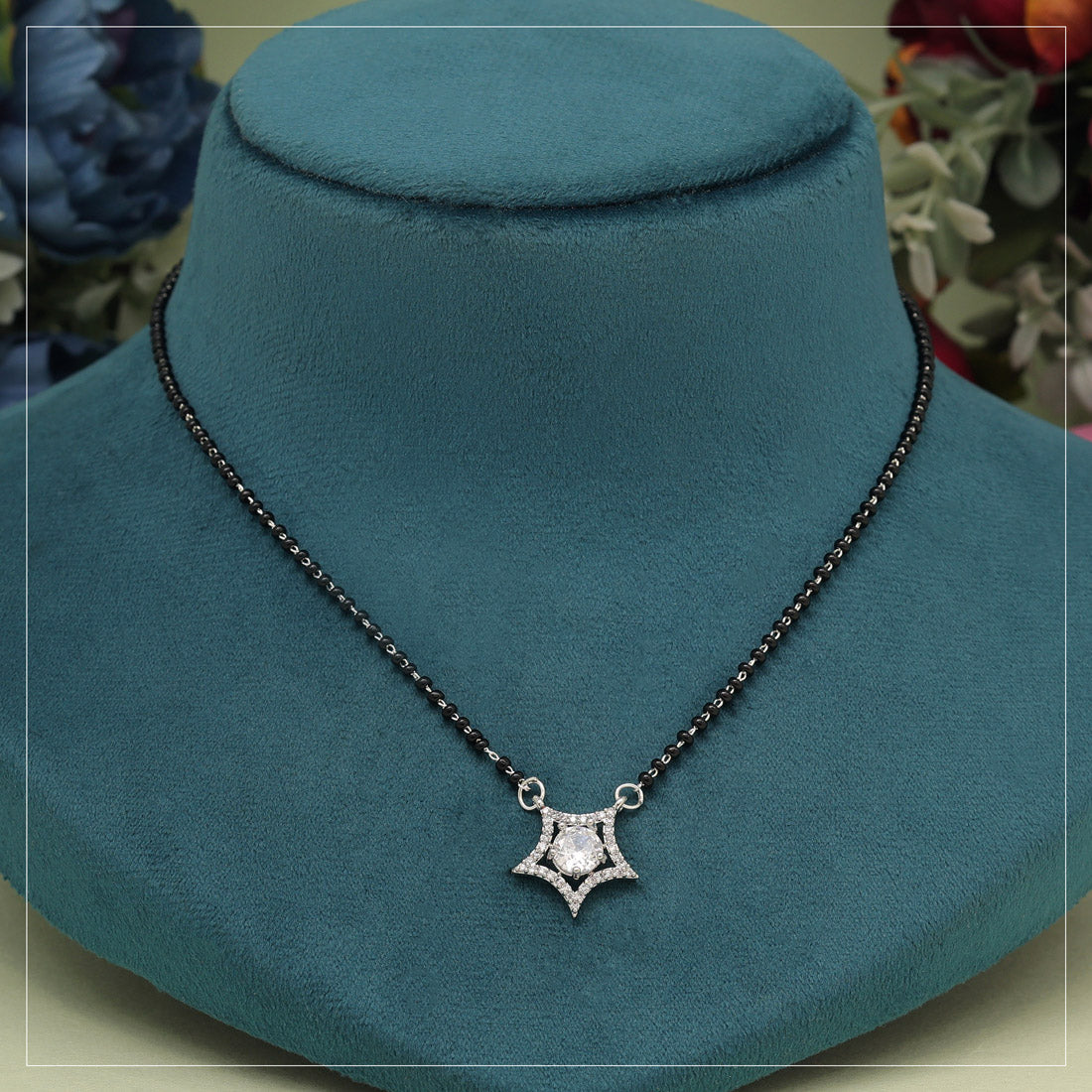 Silver Color American Diamond Mangalsutra (MS345SLV)