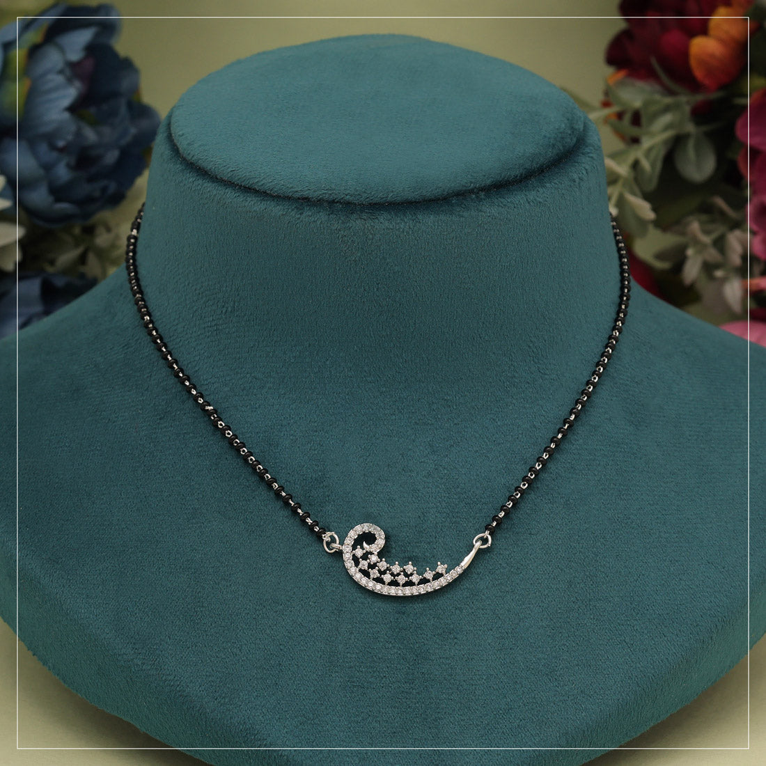 Silver Color American Diamond Mangalsutra (MS348SLV)