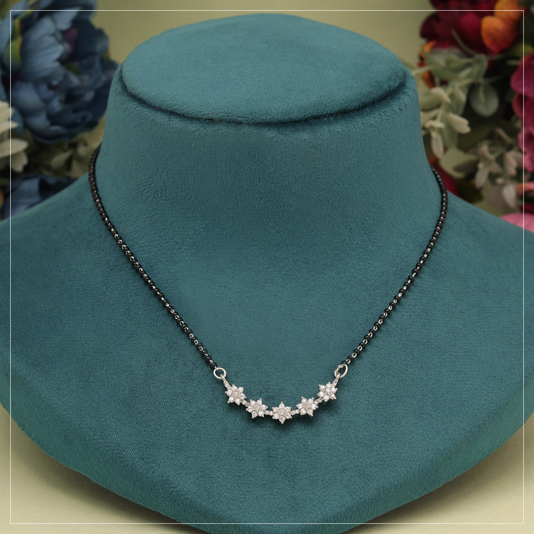 Silver Color American Diamond Mangalsutra (MS352SLV)