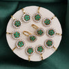 Green Color American Diamond Nose Pin Combo Of 12 Pieces (NSP301CMB)