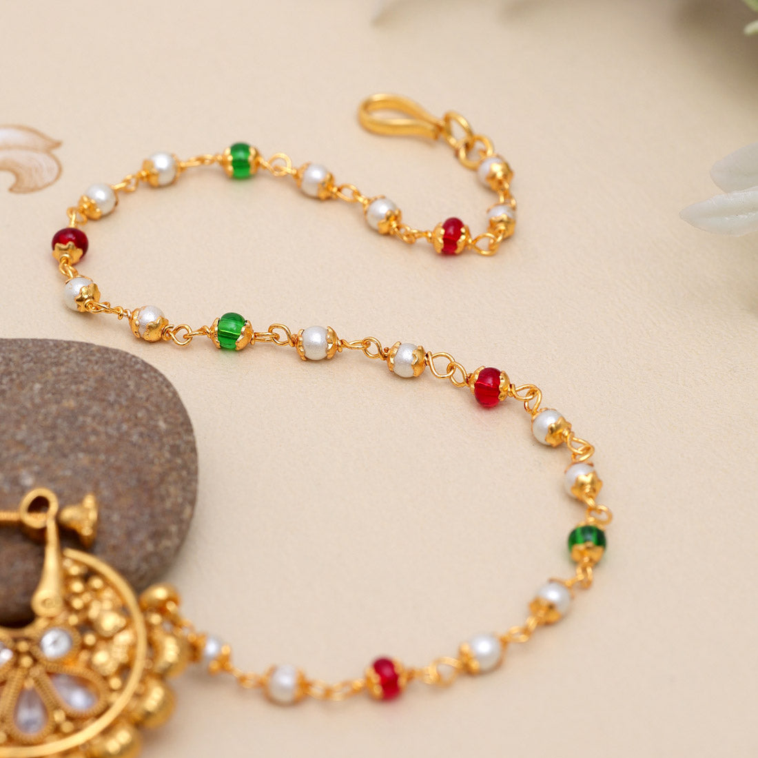 Green & Maroon Color Nose Nath (NTH346GM)