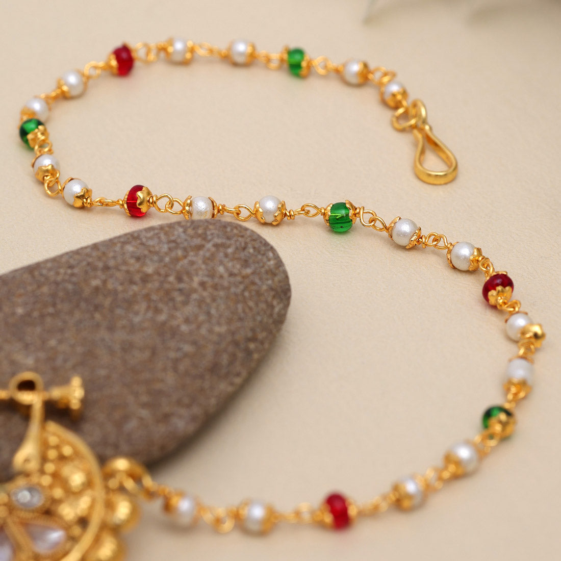 Maroon & Green Color Nose Nath (NTH346MG)