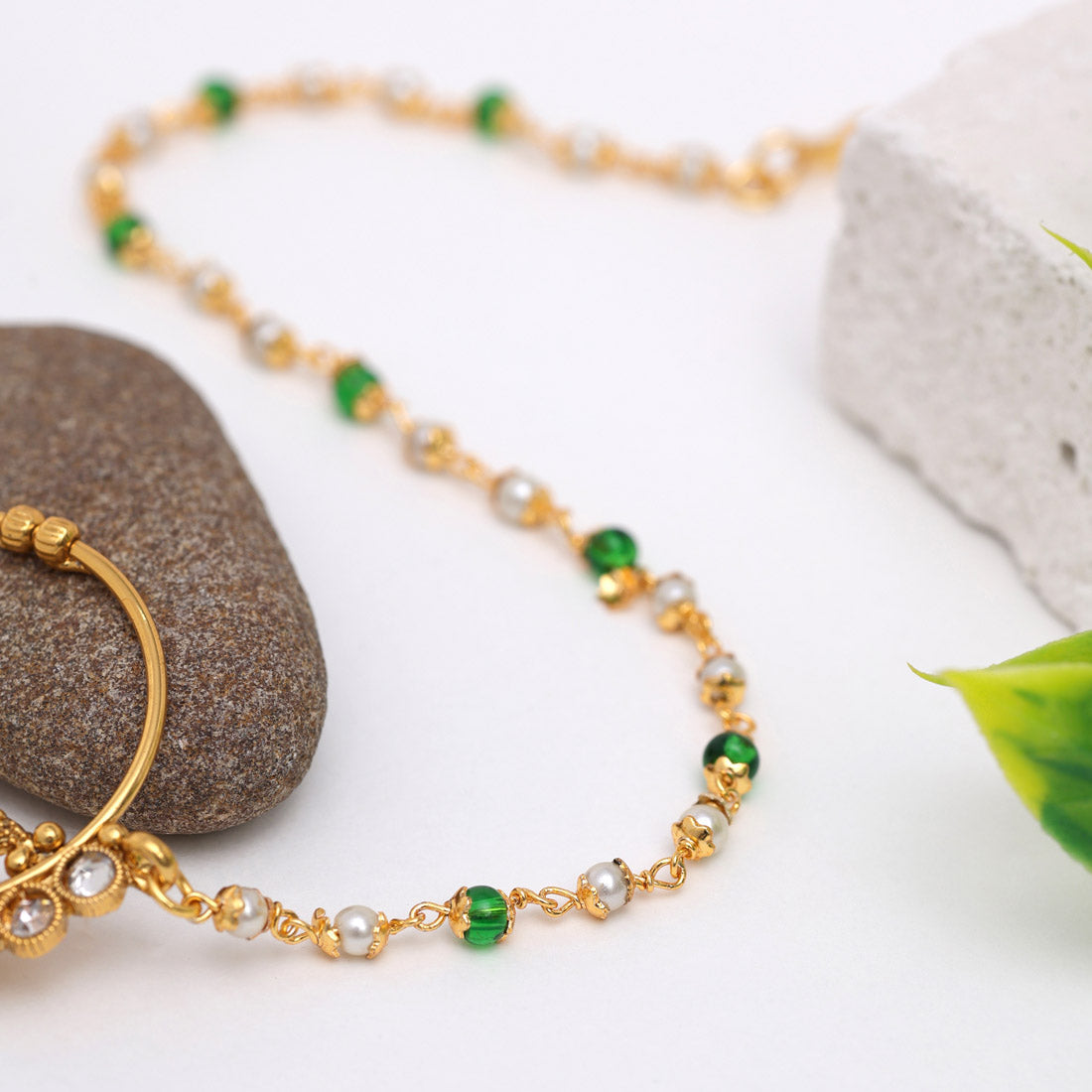 Green Color Nose Nath (NTH349GRN)