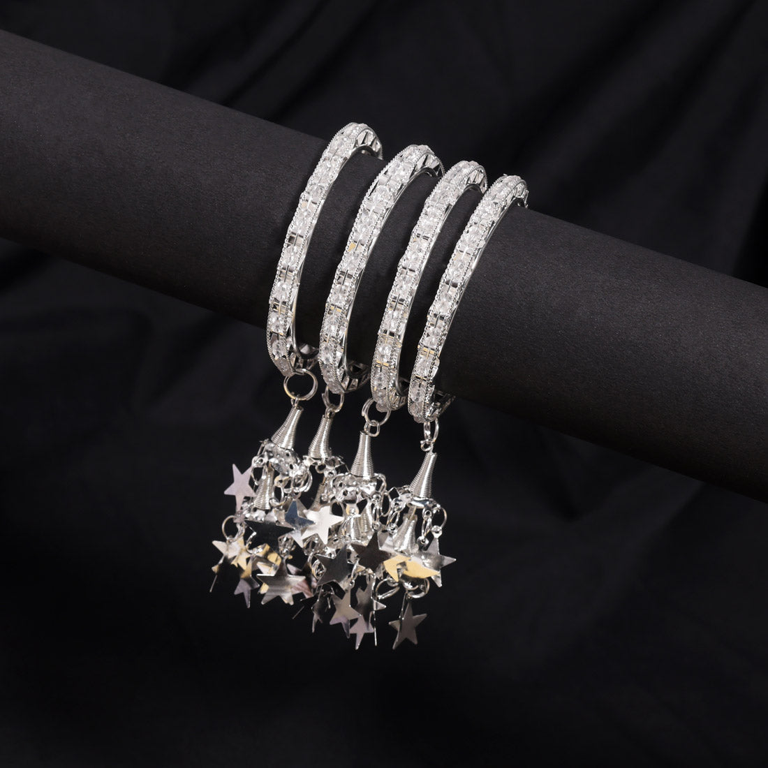 Silver Color 1 Set Of Kids Bangle Size: 1.14 (PLKB871SLV-1.14)