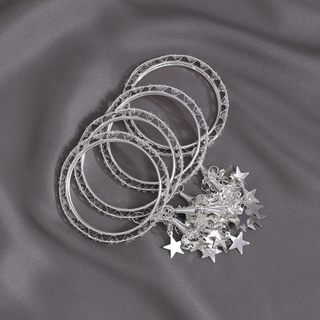 Silver Color 1 Set Of Kids Bangle Size: 1.14 (PLKB871SLV-1.14)