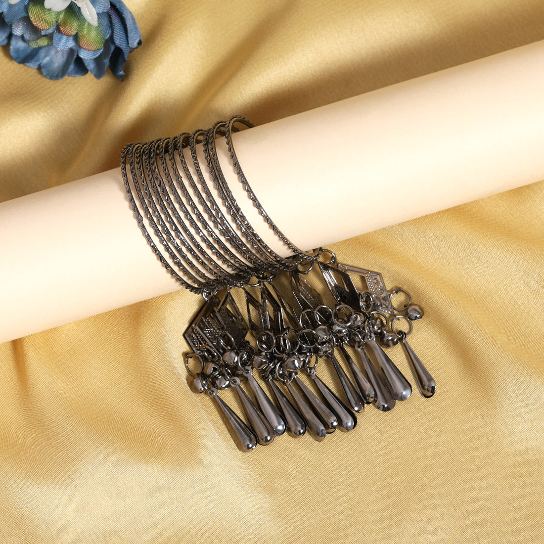 Black Color 1 Set Of Kids Bangle Size: 1.14 (PLKB872BLK-1.14)