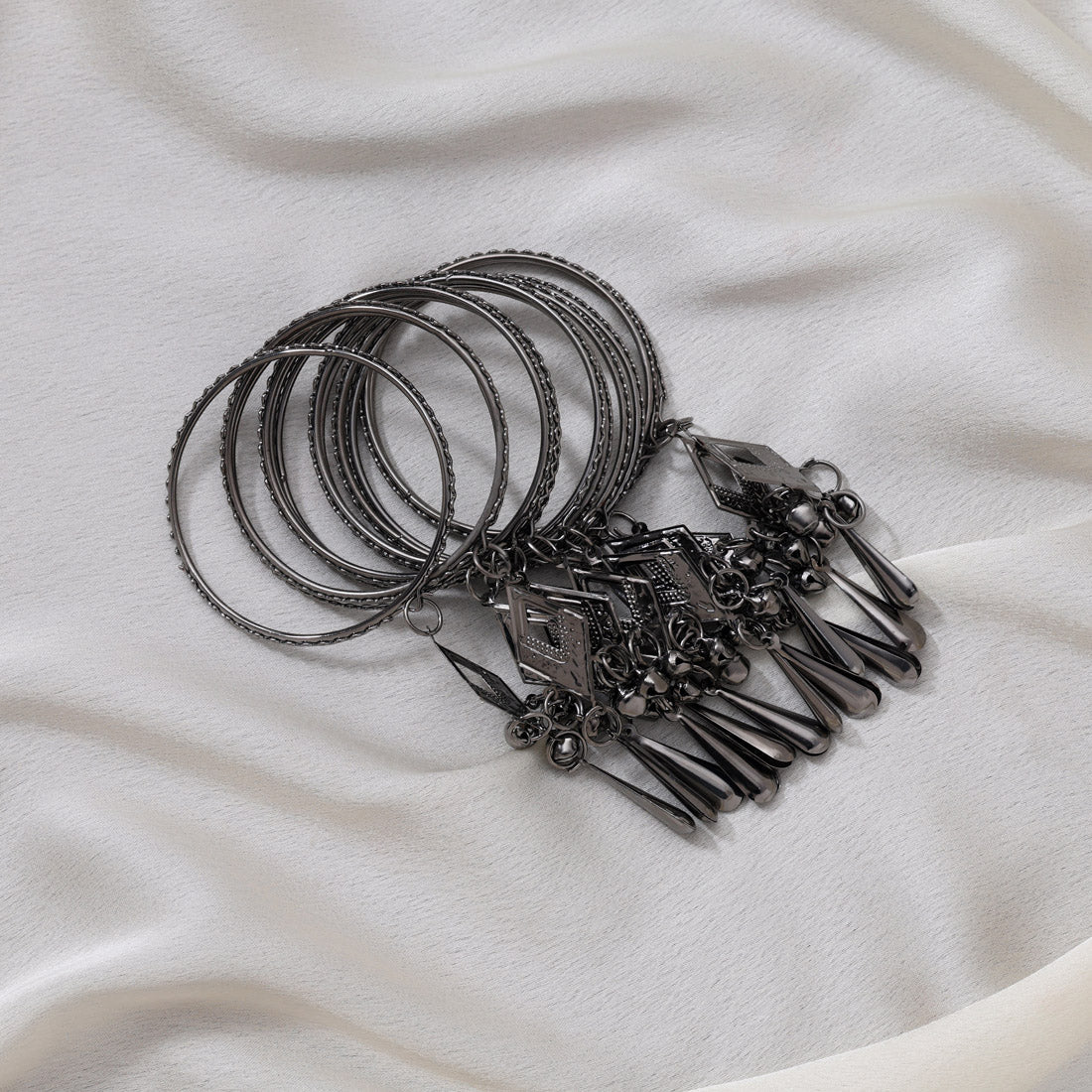 Black Color 1 Set Of Kids Bangle Size: 1.14 (PLKB872BLK-1.14)