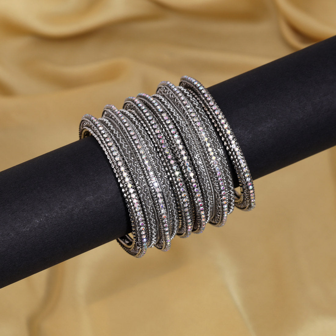 Silver Color 1 Set Of Bangle Size: 2.6 (PLKB876SLV-2.6)