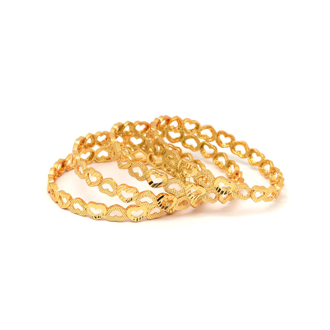 Gold Color 1 Set Of Bangle Size: 2.10 (PLKB880GLD-2.10)